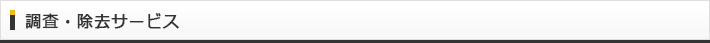 調査・除去サービス